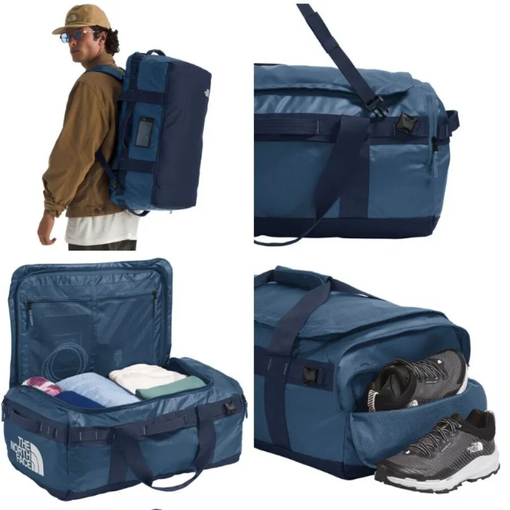 NWT! NEW! The North Face Base Camp Voyage Duffle Backpack -62L Blue Grey Multi